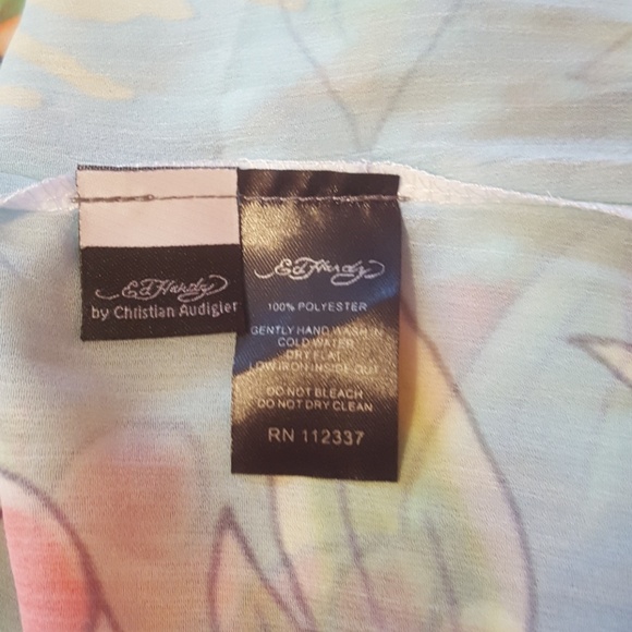 ED HARDY size S polyester draw string top - Picture 6 of 6